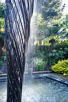 Giles Raynor waterspout fountain in the exotic garden at East Ruston Old Vicarage Gardens