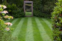 Striped lawn with mirror
