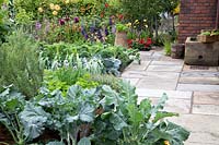 Heritage and heirloom vegetables and cottage garden plants in 'The Watchmakers' Garden' at BBC Gardeners World Live 2019