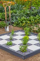 Checkerboard herb garden newly finished