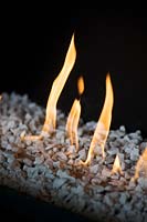Detail of flames in contemporary fire pit 