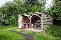 Rustic timber kitchen hut