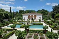Overview of the Italian Renaissance Garden at the Themed Gardens Collection in Hamilton, New Zealand