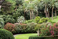 Formal gardens of Villa Agnelli Levanto, Italy. 