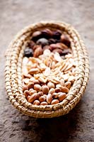Basket of Argan nuts and seeds. 