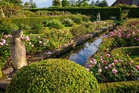Rill with rose beds on either side in The Renaissance Garden 