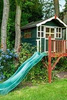 Child's Wendy House with slide - Open Gardens Day, Earl Stonham, Suffolk