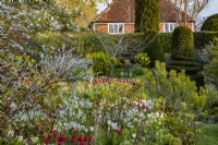 The Oast, East Sussex in Spring with Tulips
