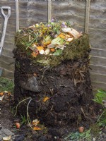 Compost heap showing layers