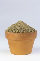 A sample of clay soil in a terracotta pot