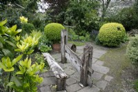 Old stocks from Warwick Castle at Mill Street Gardens - May