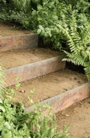 Natural effect rustic steps hoggin and faux stone steps