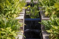 Water rill with planting - Macmillan Legacy Garden: Gift the Future, RHS Hampton Court Palace Garden Festival 2022