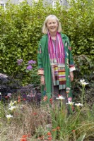 Portrait of Designer Amanda Waring on The SSAFA Garden RHS Chelsea Flower Show 2022 - Designed by Amanda Waring - Built by Arun Landscapes - Sponsored by CCLA 