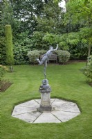 Statue of Eros at The Burrows Gardens, Derbyshire, in August