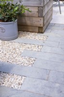 Staggered stone tile path