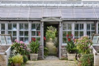 Teak glasshouse at Parham House Garden in September