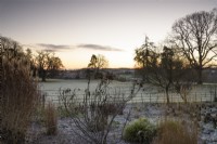 View from Hergest Croft garden to the surrounding Herefordshire countryside in January