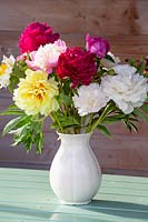 Bouquet with Paeonia lactiflora 