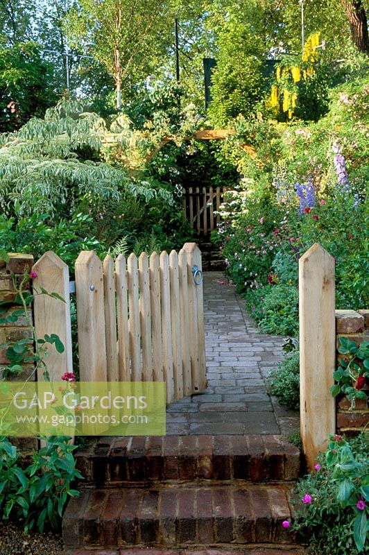 Country garden gate - natural wood