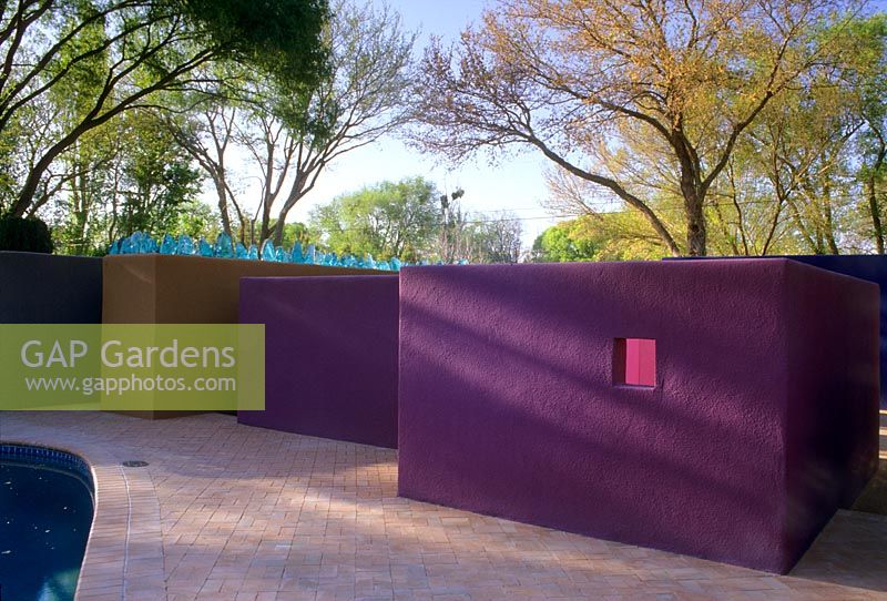 Garden of painted rooms in El Paso USA 