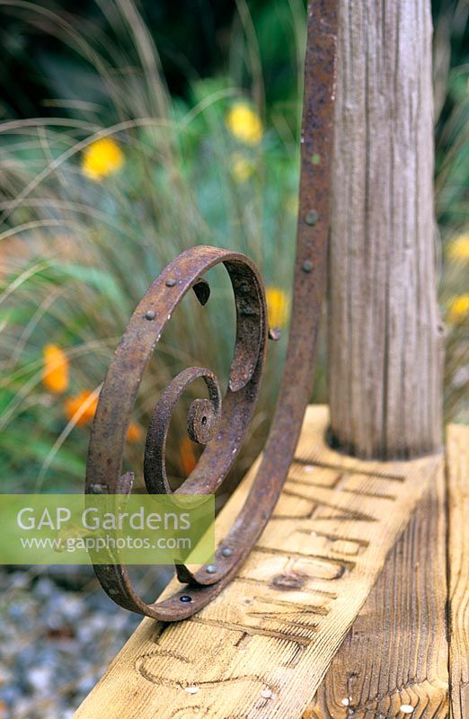 Wrought iron detail in garden