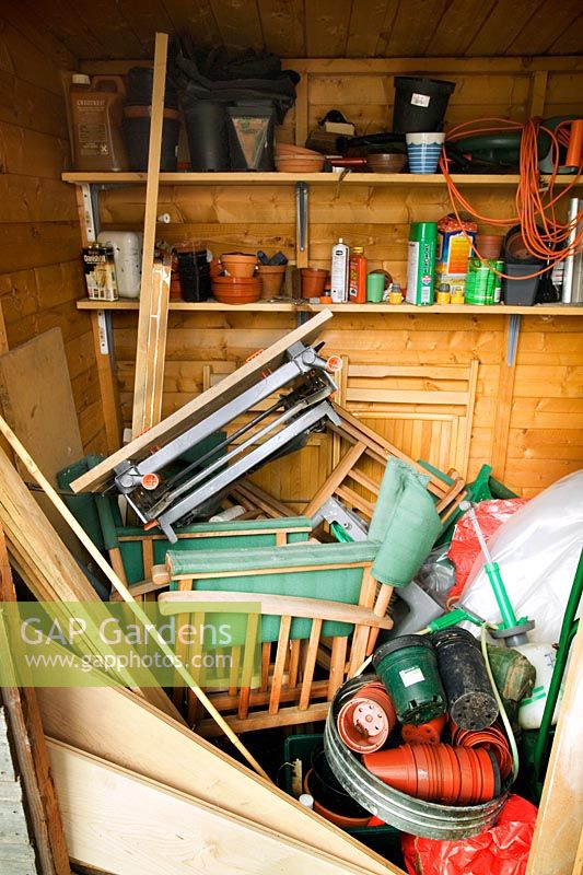 Shed full of tools and garden equipment