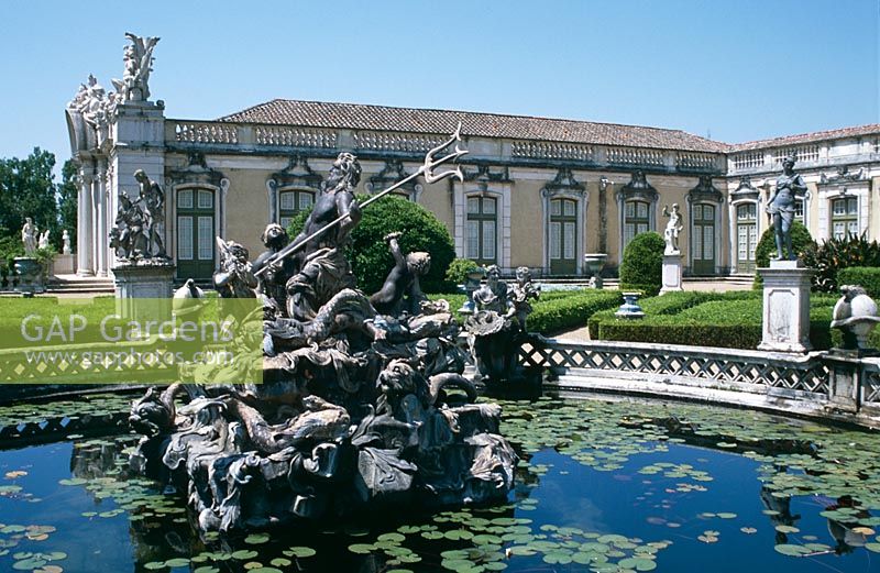 Neptune Lake in the Pensile Lake, Palace of Queluz, near Lisbon Portugal in May