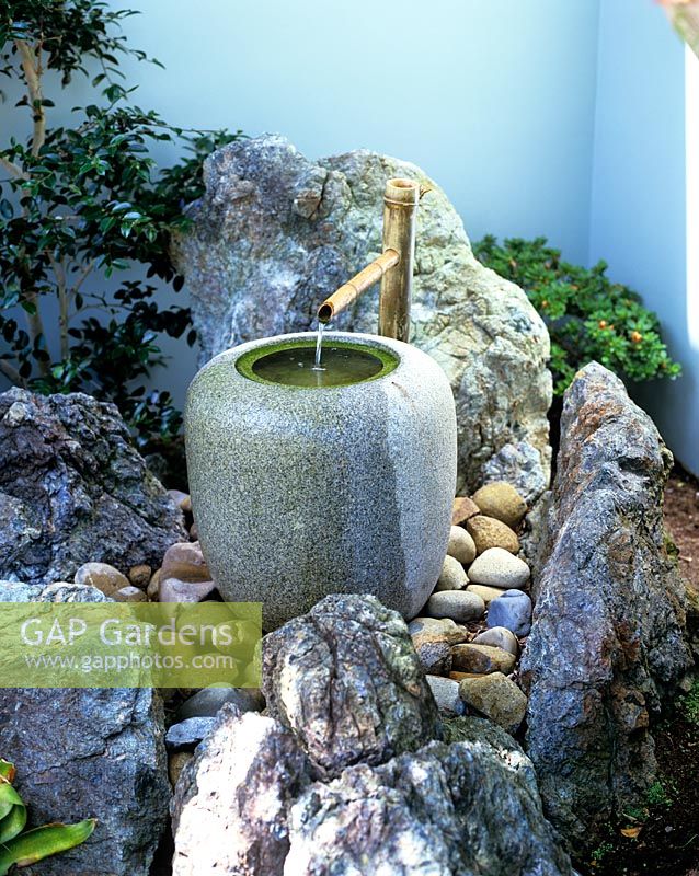 Tall Japanese granite bowl