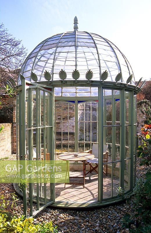 Restored original 19th century solarium in a Cambridge garden