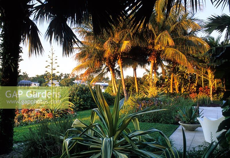 Tropical garden setting overlooking harbour 
- Miami USA 
