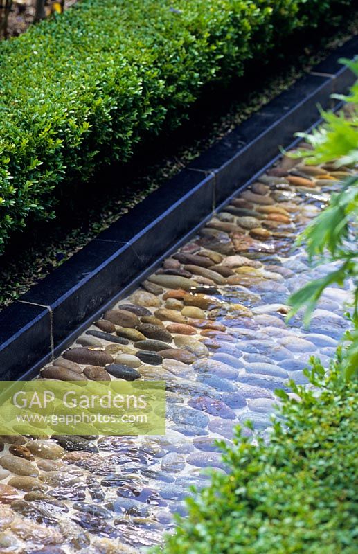 Pebble lined rill in the walled garden at Alnwick Castle
