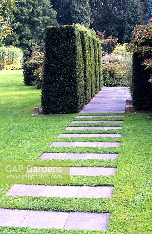 Grass and paved pathway