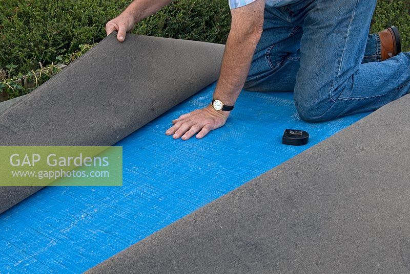 Positioning new felt strips over waterproof underlay for additional long-term protection 