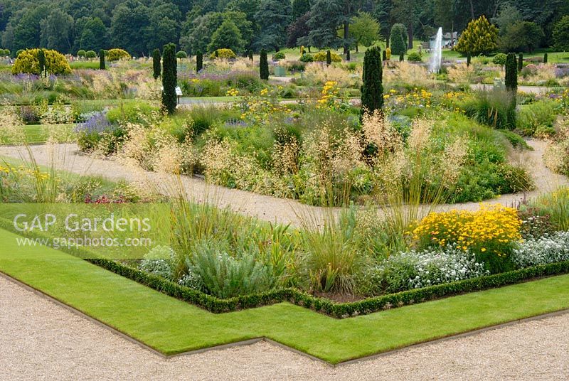 The Italian Gardens at Trentham in late summer, designed by Tom Stuart Smith