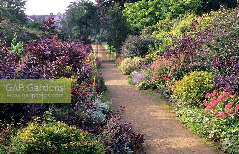 Entrance borders in late summer - Parham, Sussex