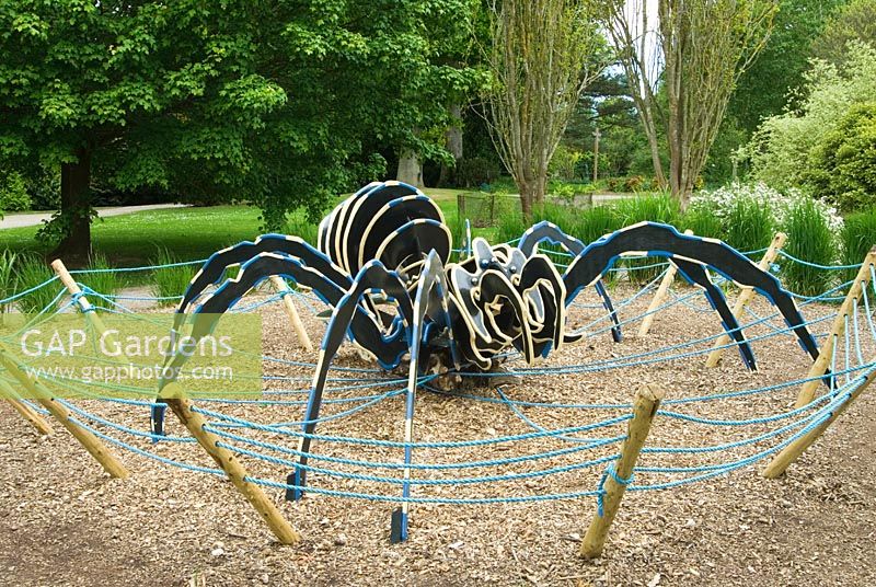 Spider sculpture in the Education Garden -  Sir Harold Hillier Gardens/Hampshire County Council, Romsey, Hants, UK