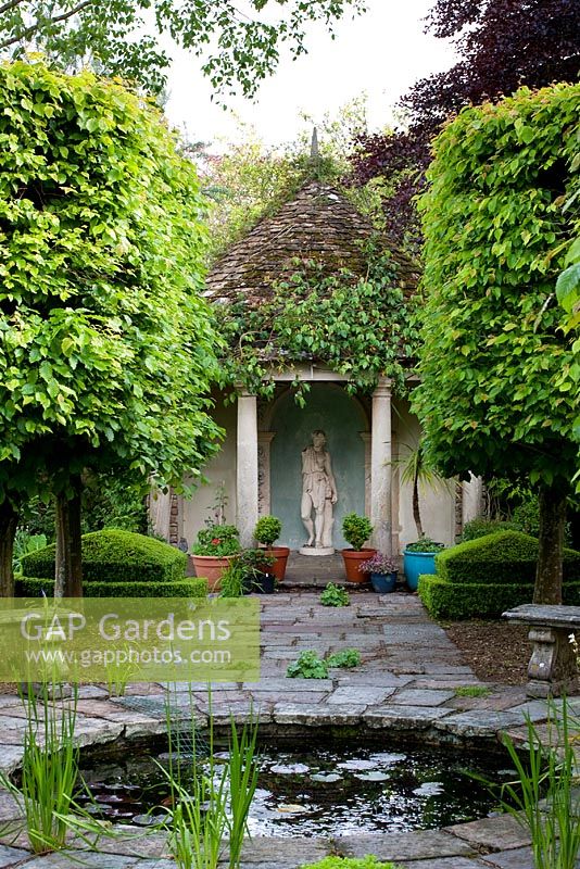 Peter Owen's garden, Watcombe, in Somerset, UK, elegant summerhouse
