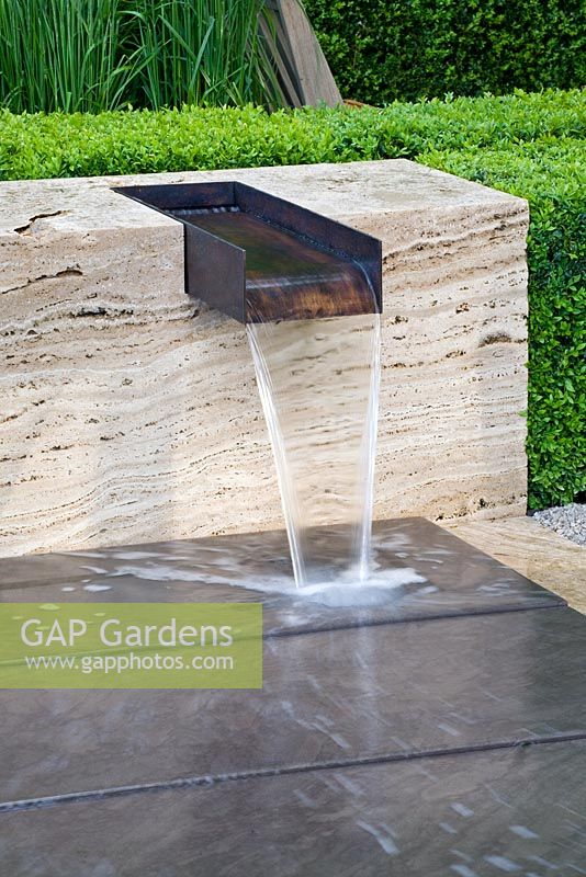 Modern water feature - The Laurent-Perrier Garden, Sponsored by Champagne Laurent-Perrier - Gold medal winner at RHS Chelsea Flower Show 2009

