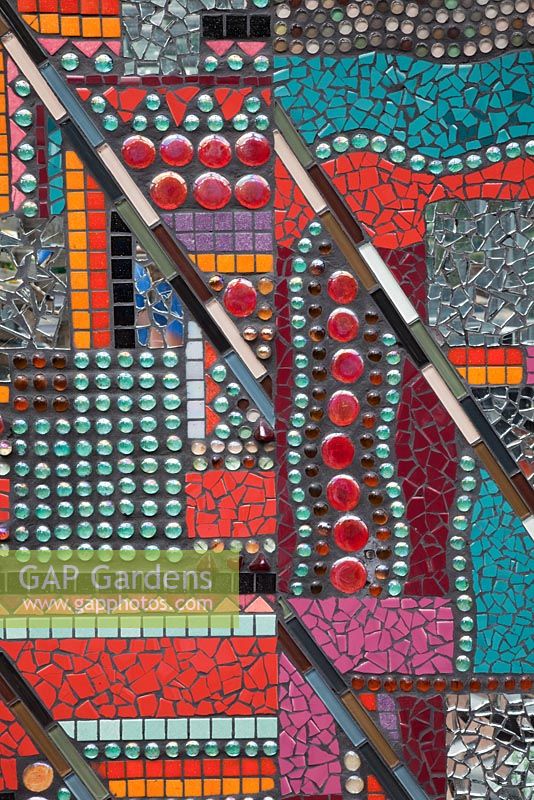 Detail of pop art inspired mosaic by Yvonne Matthews
