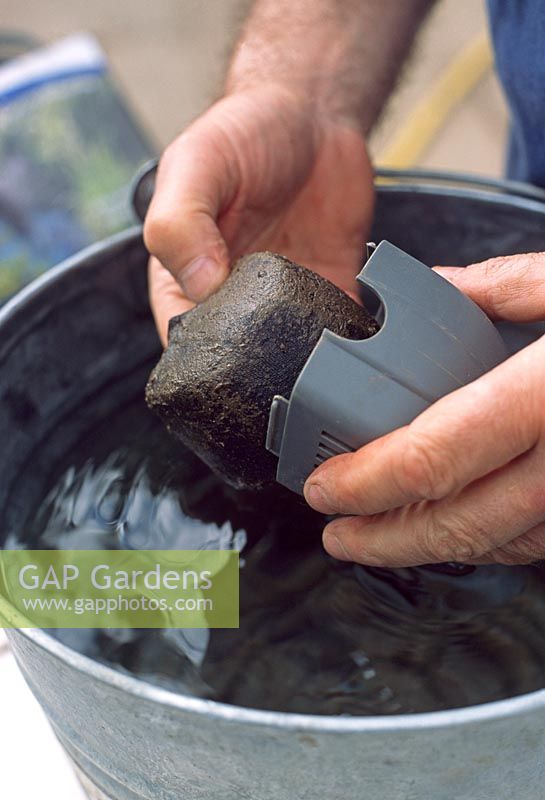 Installing a pond pump. Step 4. To make the pump filter easier to clean, cover the foam filter with pantyhose which can easily peeled away and replaced. It is usually a finer mesh than a filter and will help protect the inner workings of the pump.
