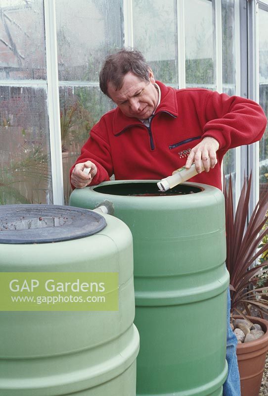 Water butts are excellent for collecting rainwater, but the water can go stale after a time. Add a product, such as refresh or Refresh Plus, to keep it clear and sweet-smelling.