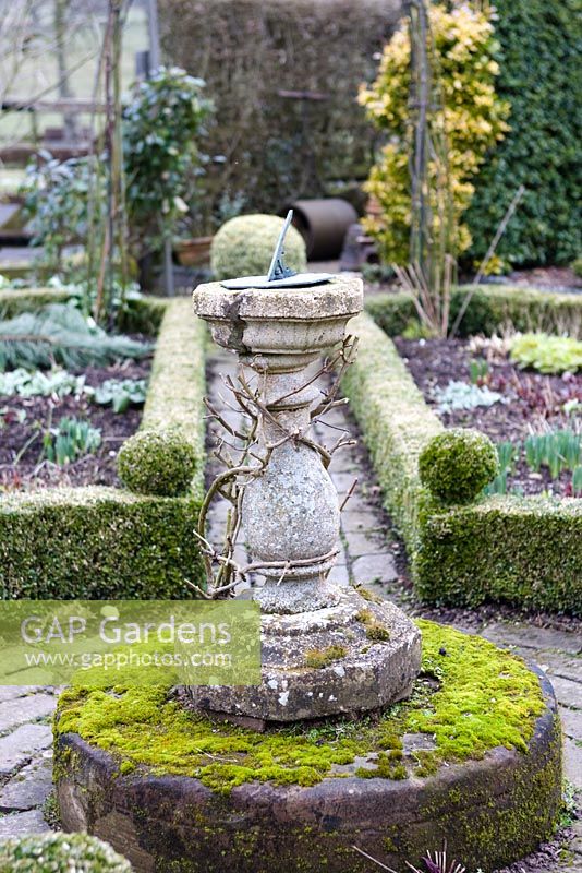 Sundial in the parterre - Dial Park, Chaddesley Corbett, Worcestershire