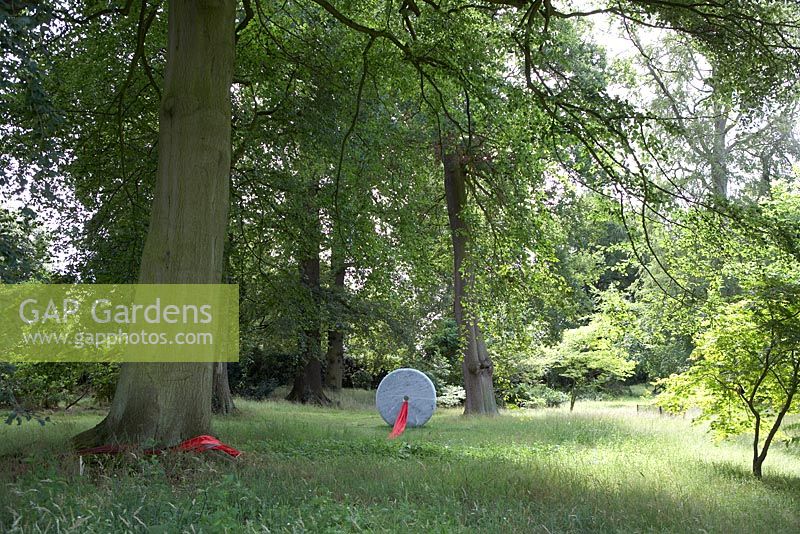 Angela Conner 'Quest' sculpture in the Wilderness Garden at Hatfield House.