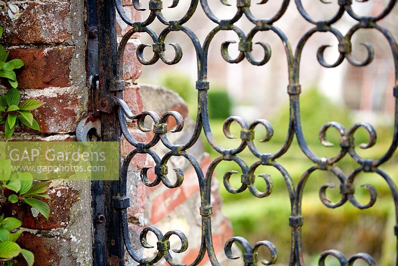 Ornate iron gate at Bignor Park, Sussex