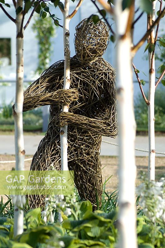 Woven willow figure. 'Forces of Nature' - Silver Gilt Award Winner - RHS Hampton Court Flower Show 2010 
 