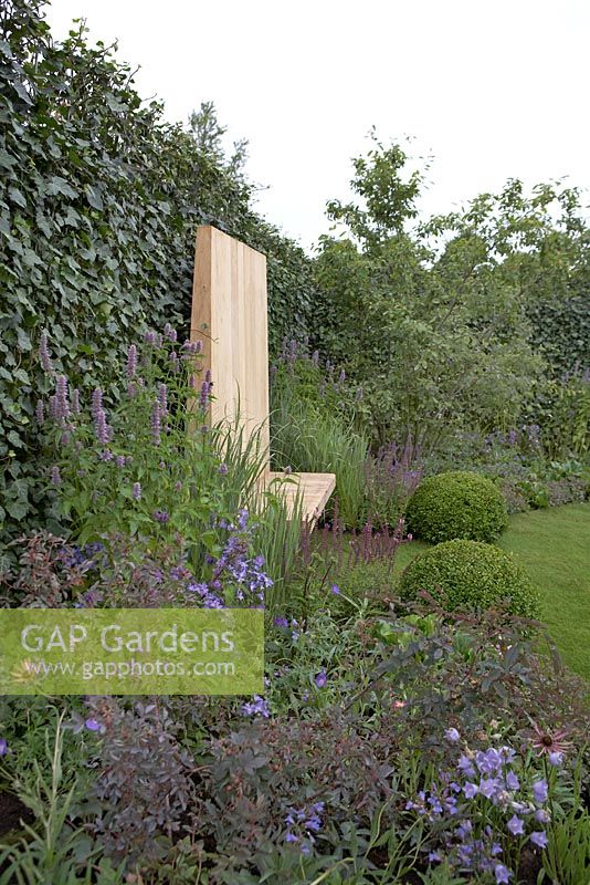 Purple and blue borders - 'The Combat Stress Therapeutic Garden', Silver medal winner, RHS Hampton Court Flower Show 2010 