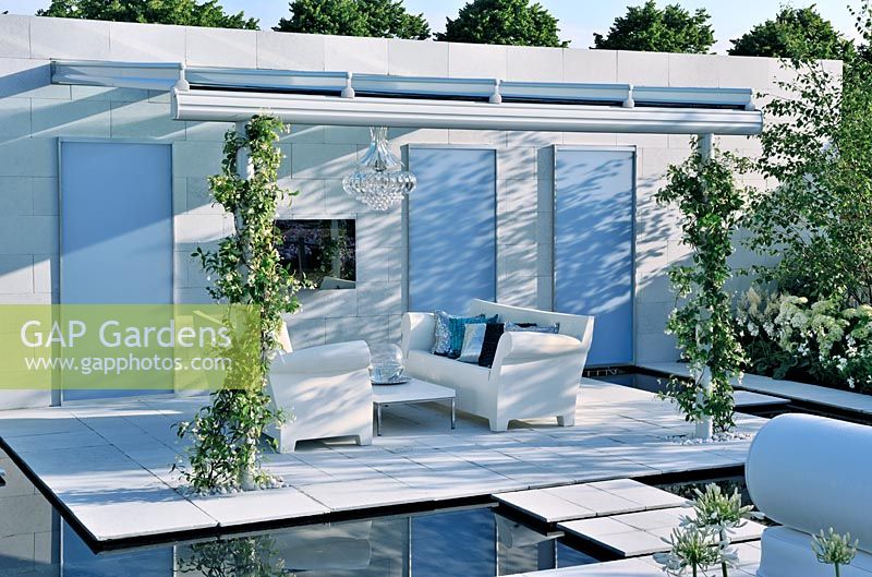 Urban garden with contemporary weatherproof furniture - 'The Living Room', Silver medal winner, RHS Hampton Court Flower Show 2010 
