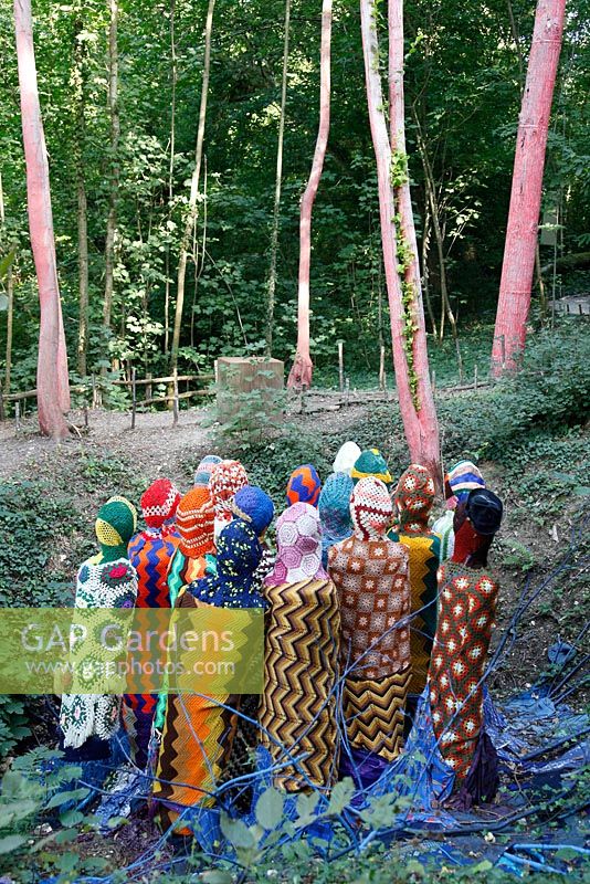Art project at Chaumont sur Loire called 'Human nature 1 Trees of health Colorès copse'