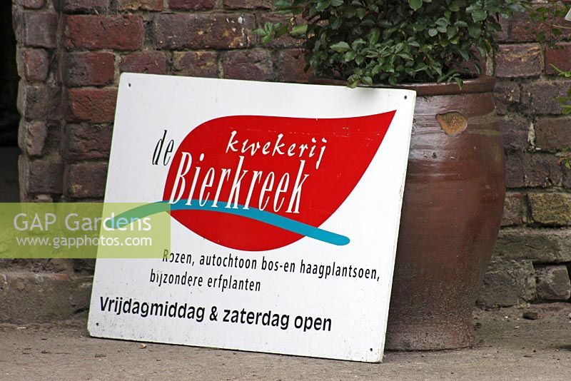 Sign - Rozenkwekerij de Bierkreek, Ijzendijke, Holland